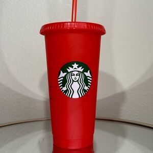 New Starbucks Reusable Red Sparkle Cold Cup